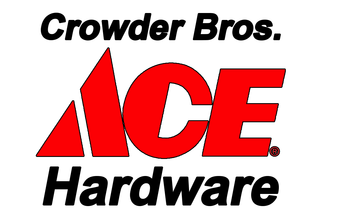 Crowder Bros. Ace Hardware Logo. Crowder Bros. across the top with Ace in the center and Hardware on the bottom.