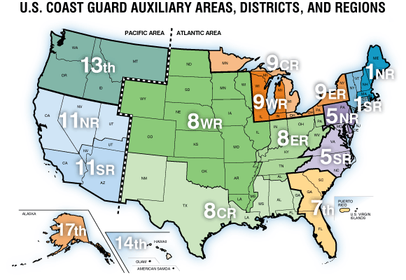 US Coast Guard District Map
